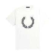 Laurel Wreath Print T-Shirt Fred Perry , White , Heren