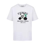 T-shirt met logo en cartoon graphics Iceberg , White , Heren