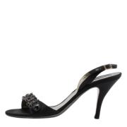 Pre-owned Satin sandals Salvatore Ferragamo Pre-owned , Black , Dames