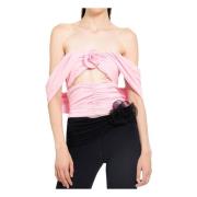 Roze Gerimpelde Off-Shoulder Blouse Magda Butrym , Pink , Dames