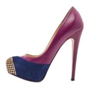 Pre-owned Leather heels Christian Louboutin Pre-owned , Purple , Dames