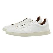 Witte Leren Sneaker met Logo Elia Maurizi , White , Heren