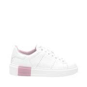 Witte en Roze Leren Sneakers Woolrich , White , Dames