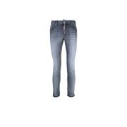 Slim Fit Vervaagde Grijze Stretch Jeans Dsquared2 , Gray , Heren