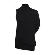 Zwarte Wollen Coltrui voor Dames Calvin Klein , Black , Dames
