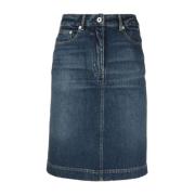 Denim Rok met Hoge Taille Kenzo , Blue , Dames