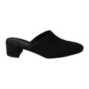 Stijlvolle Zwarte Slide Sandalen Dolce & Gabbana , Black , Dames