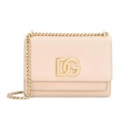 Lichtroze Leren Crossbody Tas Dolce & Gabbana , Pink , Dames