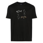 Katoenen T-shirt, 100% Katoen Paul & Shark , Black , Heren