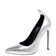 Pre-owned Leather heels Yves Saint Laurent Vintage , Gray , Dames