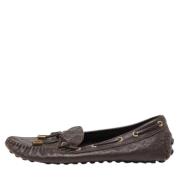 Pre-owned Leather flats Louis Vuitton Vintage , Brown , Dames