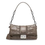 Pre-owned Leather shoulder-bags Dior Vintage , Gray , Dames