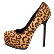Pre-owned Fabric heels Yves Saint Laurent Vintage , Brown , Dames