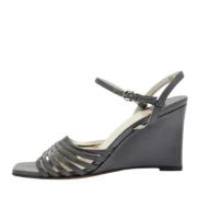 Pre-owned Leather sandals Salvatore Ferragamo Pre-owned , Gray , Dames