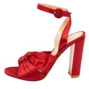 Pre-owned Satin sandals Gianvito Rossi Pre-owned , Red , Dames