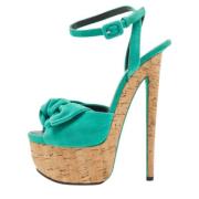Pre-owned Suede sandals Giuseppe Zanotti Pre-owned , Green , Dames