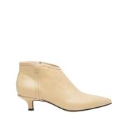 Beige Leren Enkellaarsje Pomme D'or , Beige , Dames