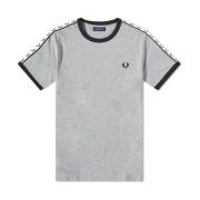 Taped Ringer T-Shirt met Laurel Crown mouwdetail Fred Perry , Gray , H...