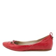 Pre-owned Leather flats Balenciaga Vintage , Red , Dames