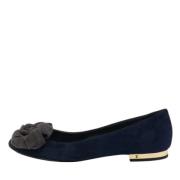 Pre-owned Suede flats Louis Vuitton Vintage , Blue , Dames