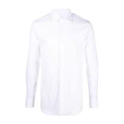 Witte Loose-Fit Poplin Overhemd Prada , White , Heren