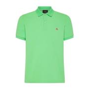Slim Fit Stretch Nylon Polo Shirt Peuterey , Green , Heren