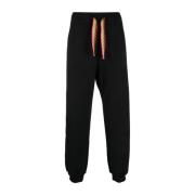 Zwarte katoenen trainingsbroek met trekkoord Lanvin , Black , Heren