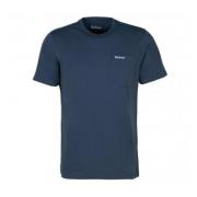 Heren Katoenen Sport T-Shirt Barbour , Blue , Heren