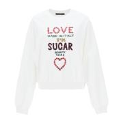 Oversized Sweatshirt met Letterprint Dolce & Gabbana , White , Dames