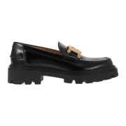 Moderne Leren Mocassin met Metalen Ketting Tod's , Black , Dames