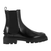 Dames Chelsea Boot van geborsteld leer Tod's , Black , Dames