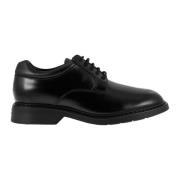 Klassieke Leren Veterschoenen met Rubberen Zool Hogan , Black , Heren