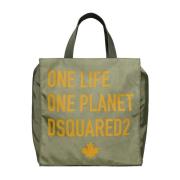 Bedrukte Nylon Tas Dsquared2 , Green , Dames