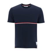 T-shirt met tricolor zak en hoge-lage zoom Thom Browne , Blue , Heren