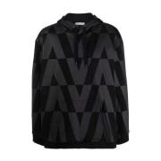 Katoenen sweatshirt met capuchon Valentino , Black , Heren