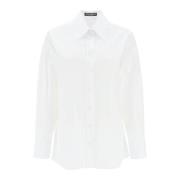 Maxi Overhemd met Satijnen Knopen Dolce & Gabbana , White , Dames