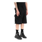 Oversized Katoenen Shorts met Maxi Zakken Oamc , Black , Heren