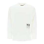Langemouw T-shirt met logo print Y-3 , White , Heren