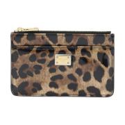 Luipaardprint Leren Cardholder Dolce & Gabbana , Multicolor , Dames