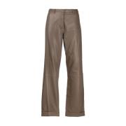 Leather Trousers Federica Tosi , Brown , Dames
