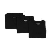Zwart T-Shirt 3-Pack Jil Sander , Black , Heren
