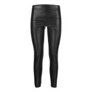 Stijlvolle Stretch Leren Leggings Michael Kors , Black , Dames