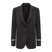 Zwarte Blazer met Uitgesneden Detail Del Core , Black , Dames