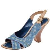 Pre-owned Denim sandals Louis Vuitton Vintage , Blue , Dames