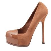 Pre-owned Suede heels Yves Saint Laurent Vintage , Brown , Dames