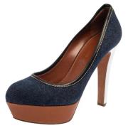 Pre-owned Denim heels Sergio Rossi Pre-owned , Blue , Dames