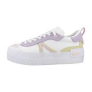 Platform Leren Sneakers Lacoste , White , Dames