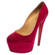 Pre-owned Suede heels Christian Louboutin Pre-owned , Pink , Dames