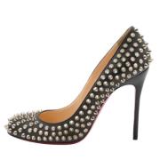 Pre-owned Leather heels Christian Louboutin Pre-owned , Black , Dames