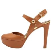 Pre-owned Leather sandals Louis Vuitton Vintage , Brown , Dames